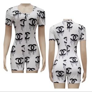 Adult White/Black Onesie